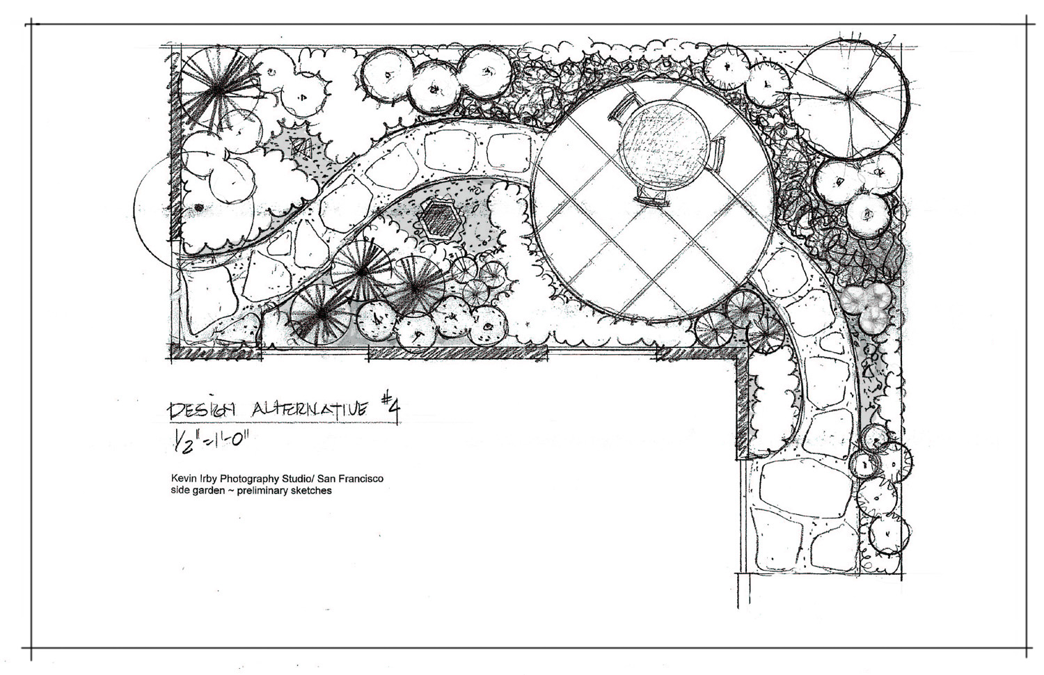 Garden sketch design / prior to CAD drafting